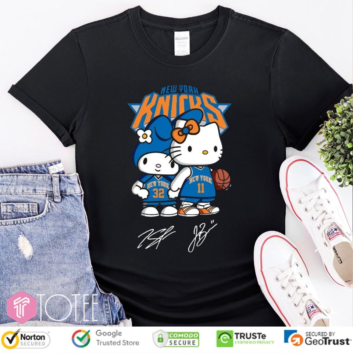 Hello Kitty New York Knicks Karl-Anthony Towns Jalen Brunson Signatures T-shirt 4