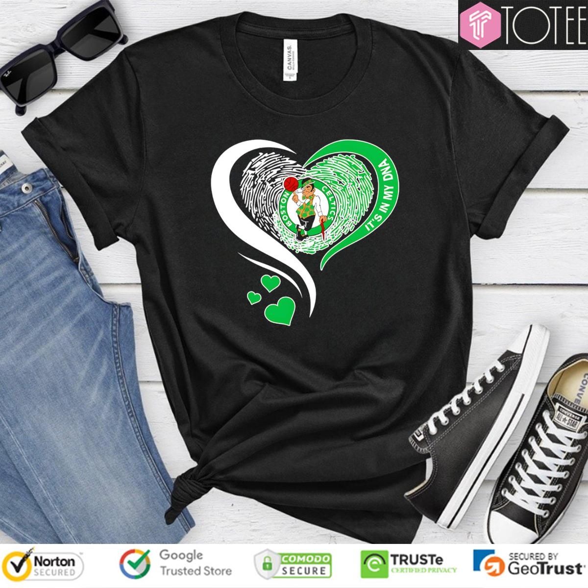Its In My Dna Boston Celtics Nba Basketball Heart T-shirt