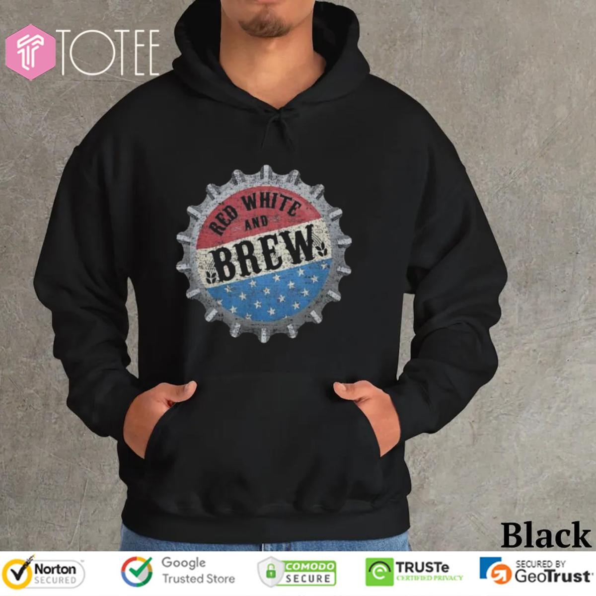 Red White And Blue Brew Beer Usa Flag 4Th Of July Fathers Day T-shirt 2