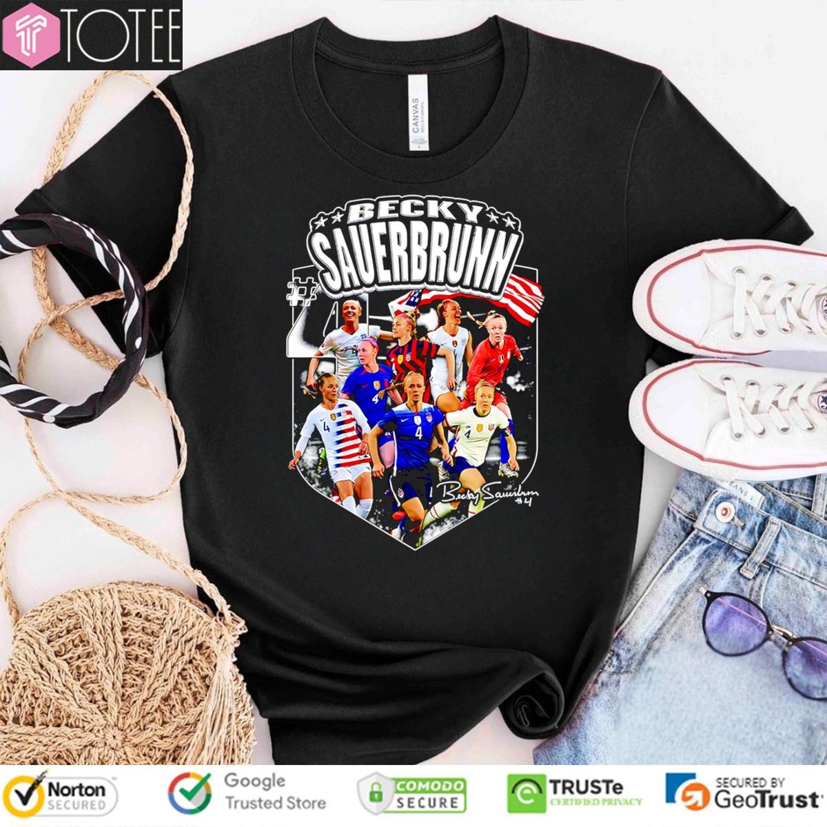 Uswnt Becky Sauerbrunn Farewell Signature T-shirt 4