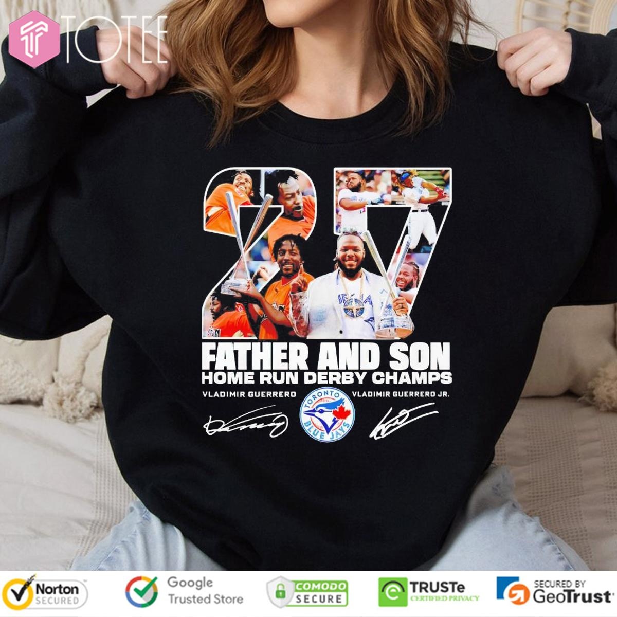 Vladimir Guerrero Father And Son Home Run Derby Champs Blue Jays Signatures T-shirt 3
