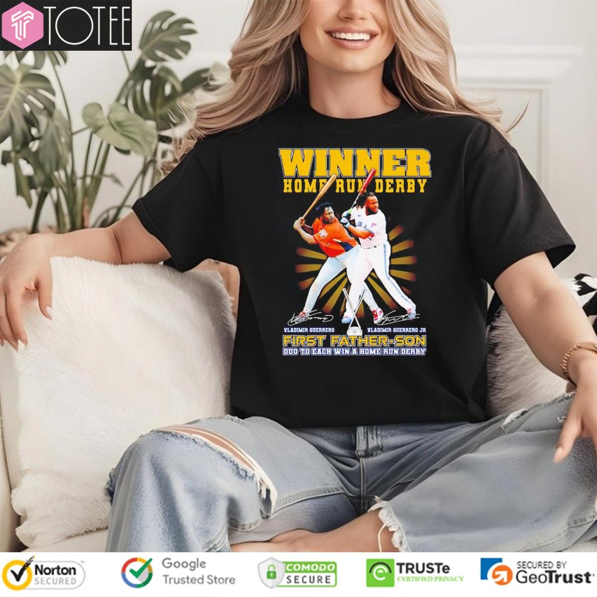 Vladimir Guerrero Father-Son Winner Home Run Derby Signatures T-shirt 4