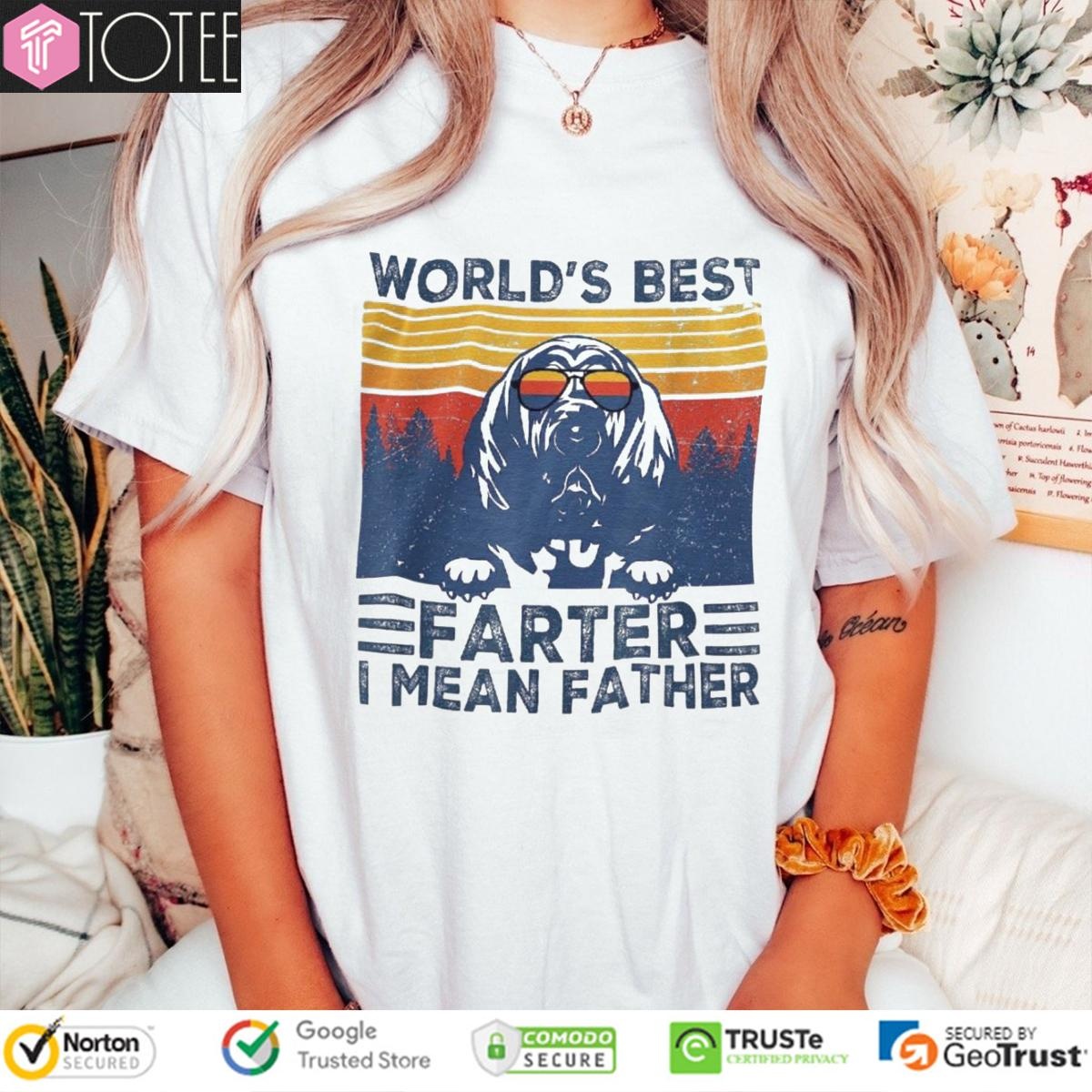 Worlds Best Farter I Mean Father Bloodhound Fathers Day T-shirt