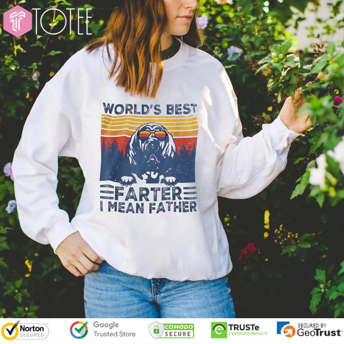 Worlds Best Farter I Mean Father Bloodhound Fathers Day T-shirt 3