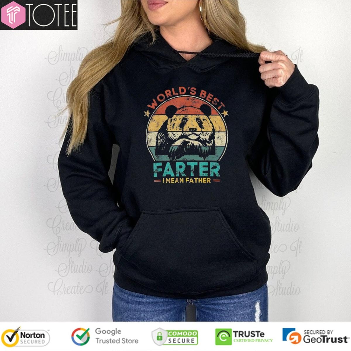 Worlds Best Farter I Mean Father Panda Bear Fathers Day Vintage T-shirt 2