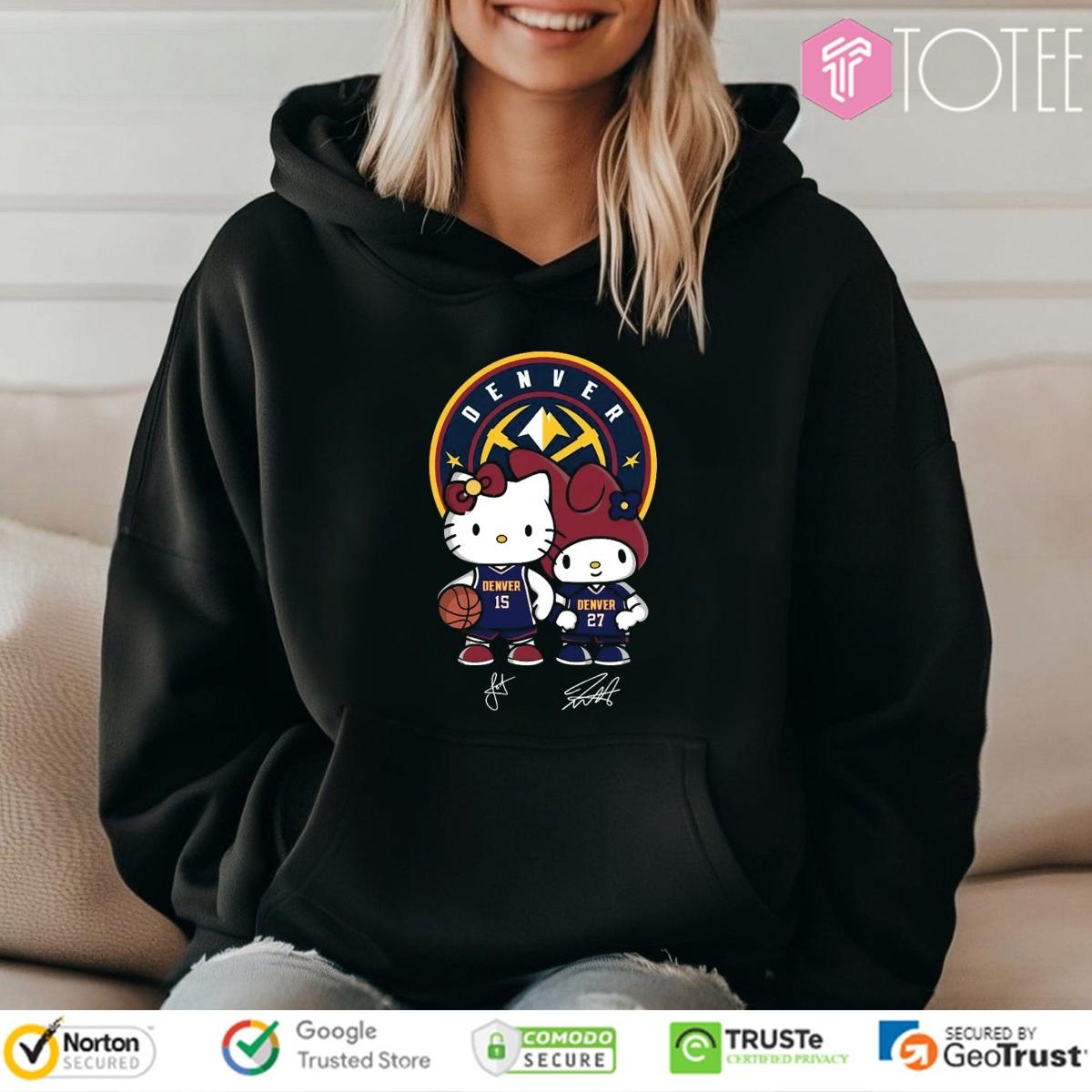 Denver Nuggets Nikola Jokić Jamal Murray Hello Kitty Signatures T-shirt 2