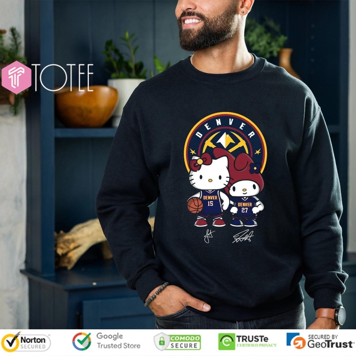 Denver Nuggets Nikola Jokić Jamal Murray Hello Kitty Signatures T-shirt 3