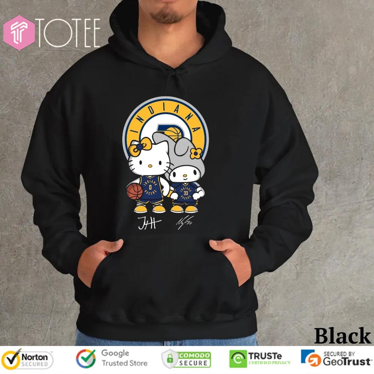 Indiana Pacers Tyrese Haliburton Myles Turner Hello Kitty Signatures T-shirt 2