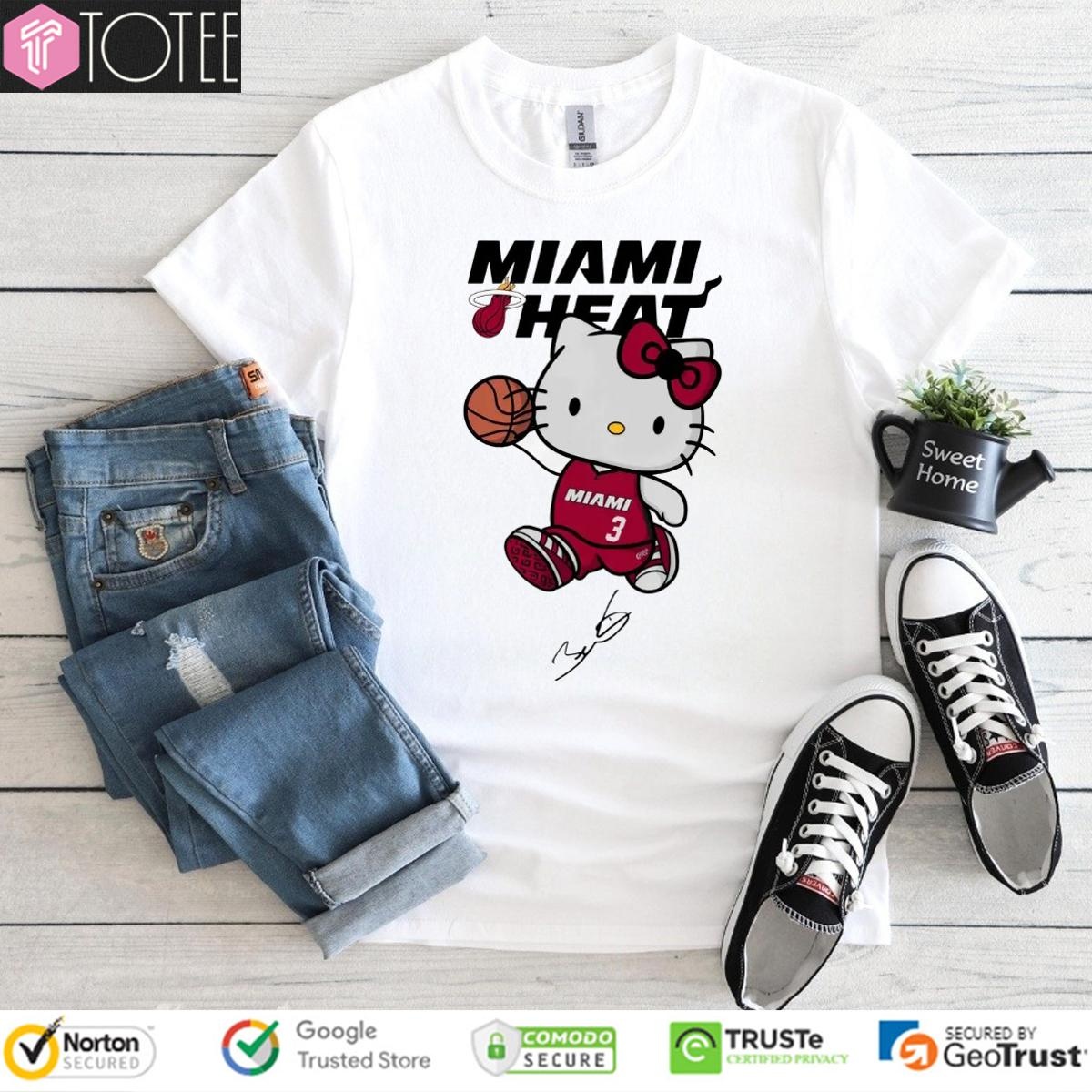 Miami Heat Dwyane Wade Hello Kitty Signature T-shirt 1