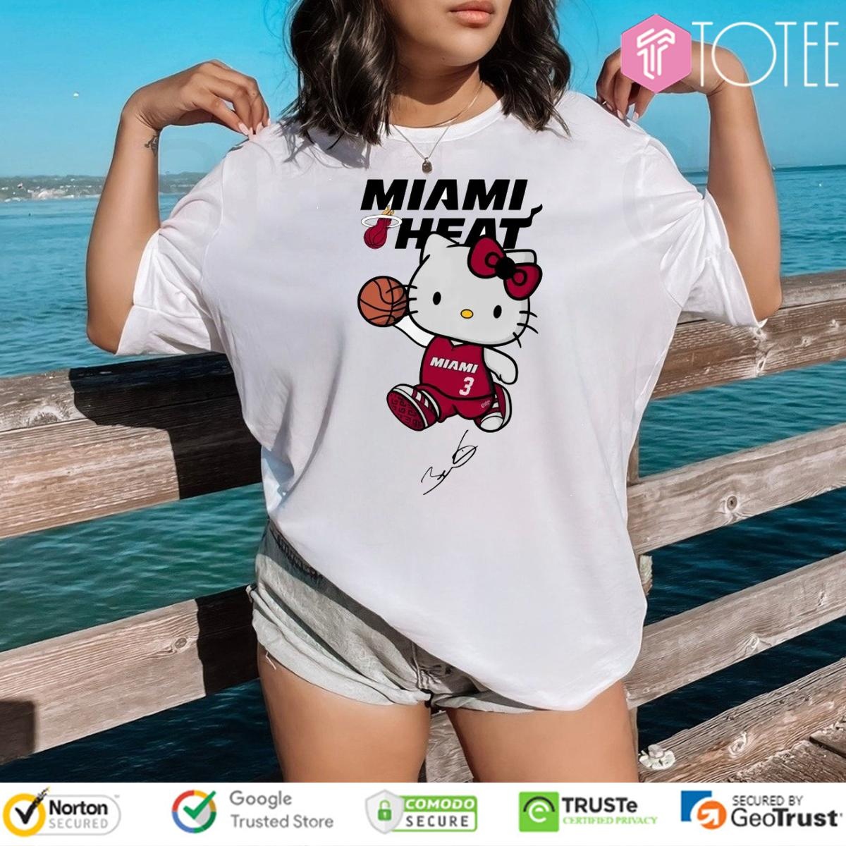 Miami Heat Dwyane Wade Hello Kitty Signature T-shirt 4