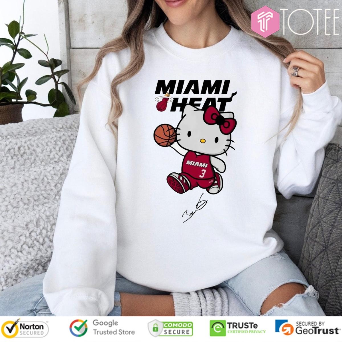 Miami Heat Dwyane Wade Hello Kitty Signature T-shirt 3