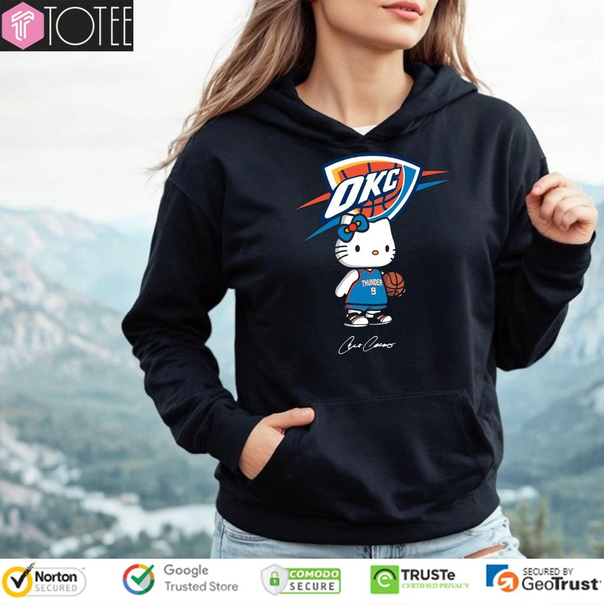 Oklahoma City Thunder Alex Caruso Hello Kitty Signature T-shirt 2