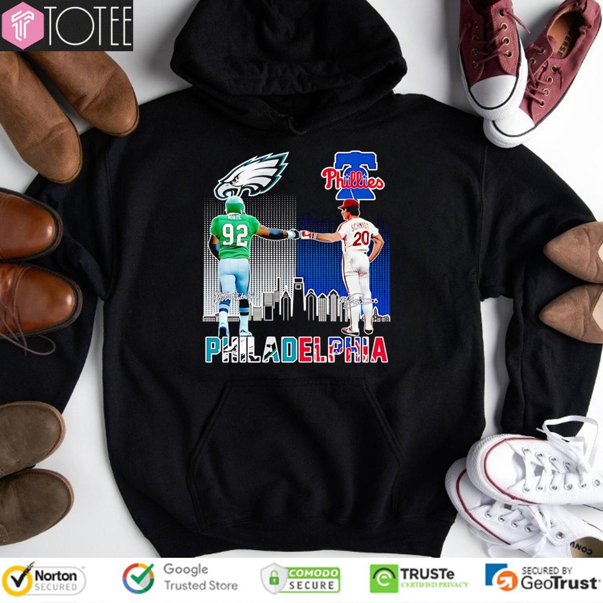 Reggie White Mike Schmidt Philadelphia Sports Teams Eagles Phillies T-shirt 2