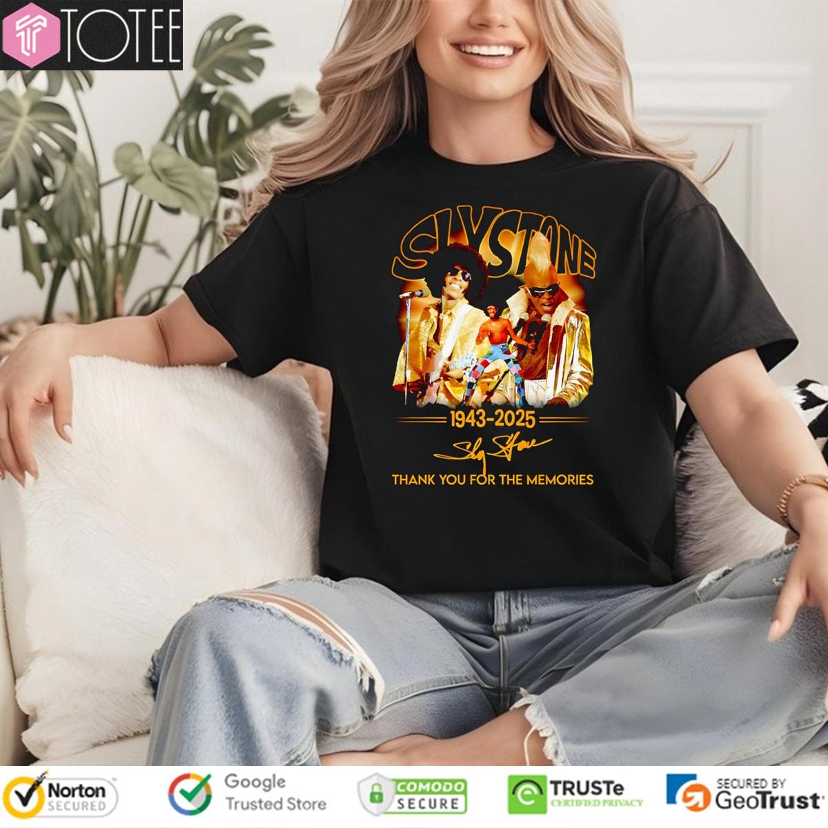 Sly Stone 1943-2025 Signature T-shirt 4