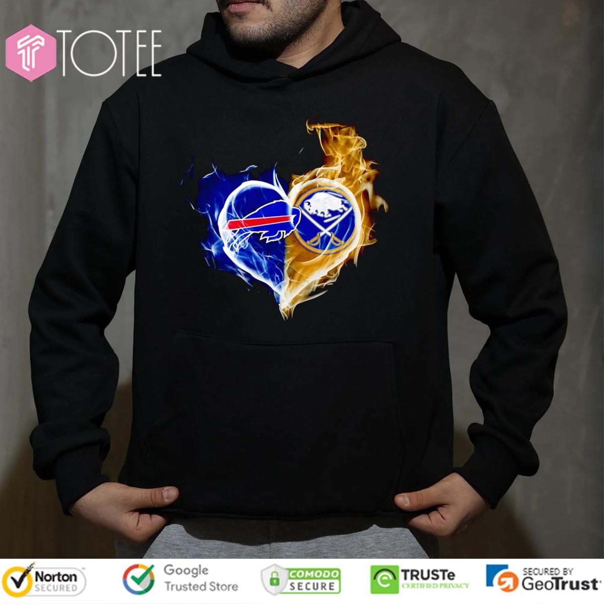 Smoke Heart Buffalo Bills Buffalo Sabres T-shirt 2