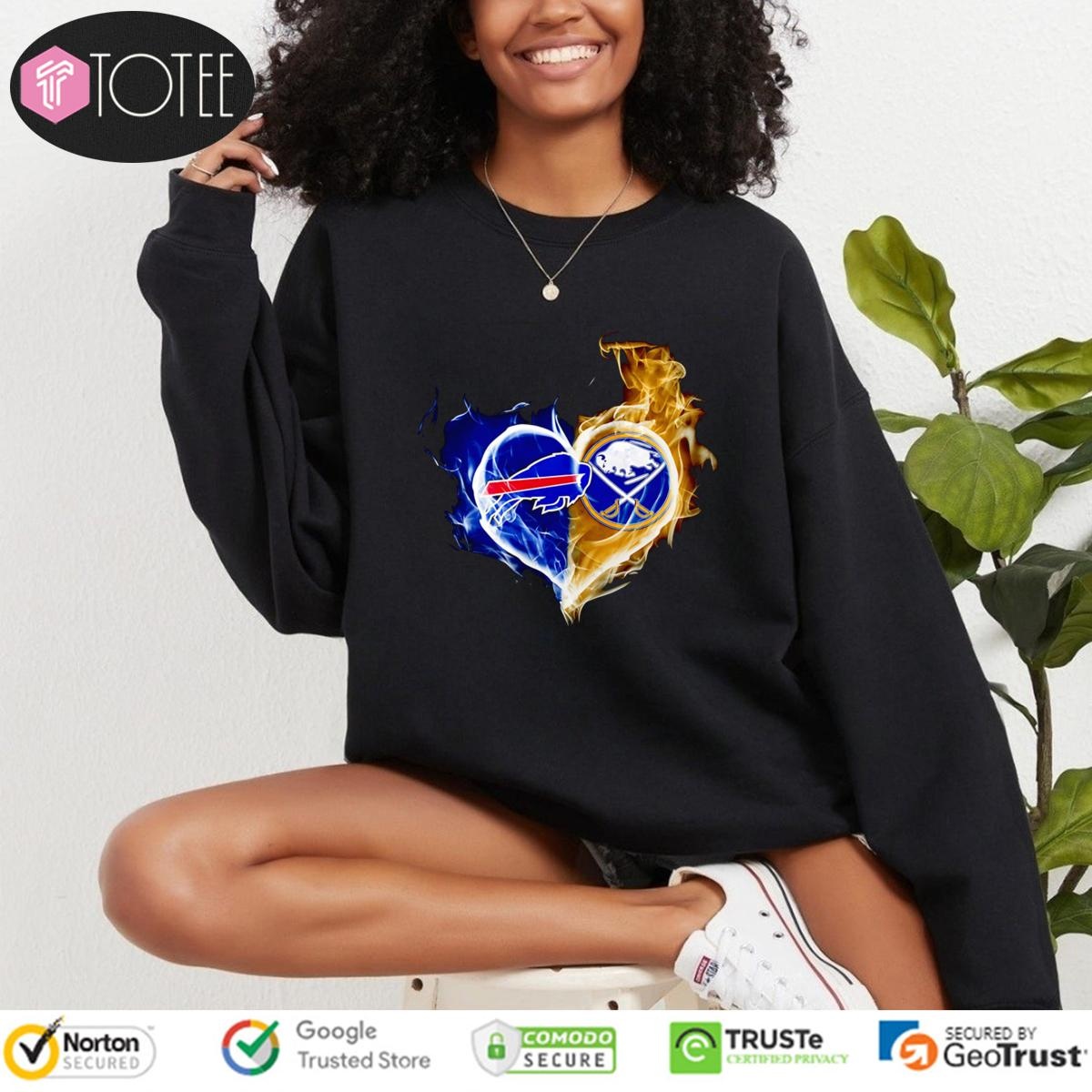 Smoke Heart Buffalo Bills Buffalo Sabres T-shirt 3
