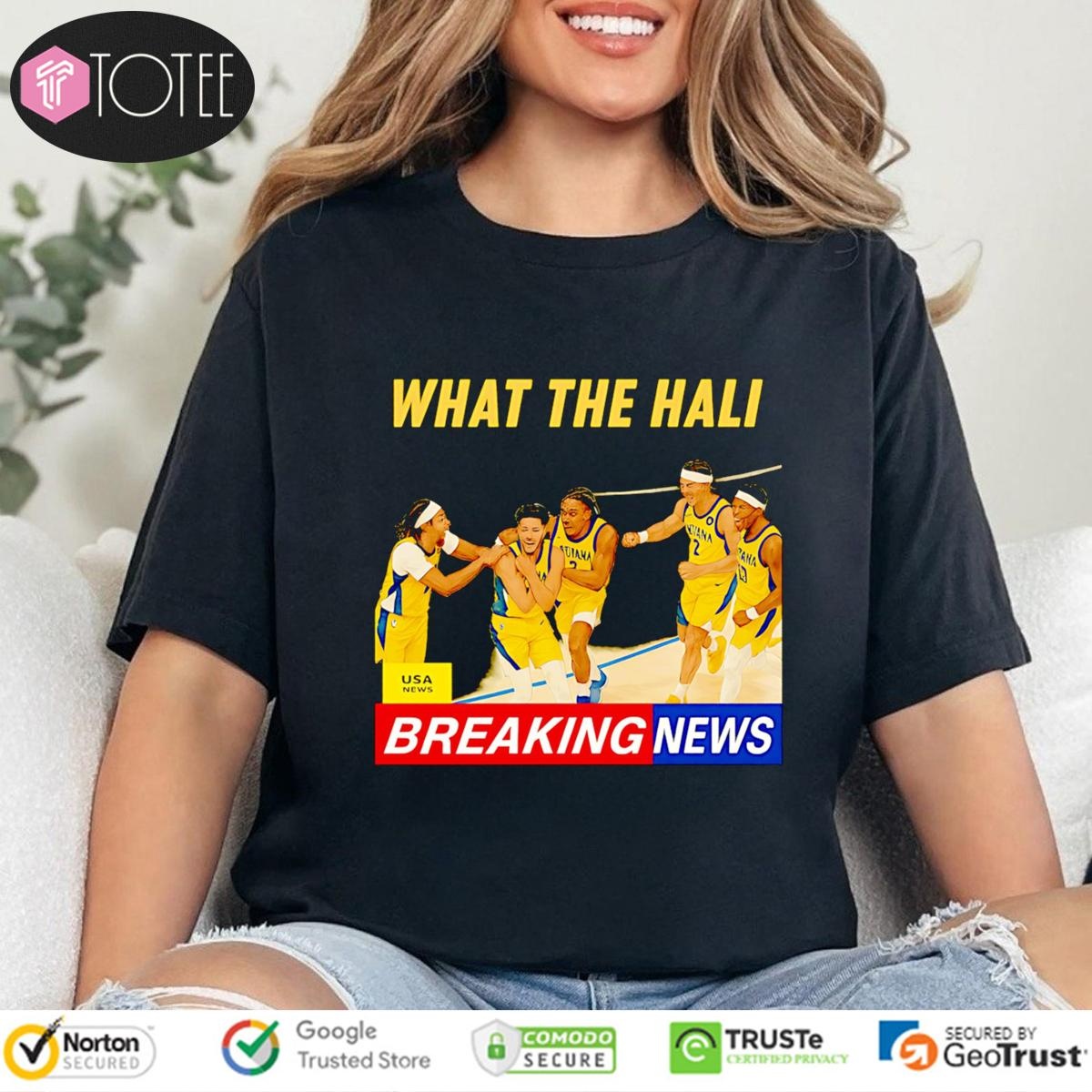 Tyrese Haliburton What The Hali Breaking News Indiana Pacers T-shirt 4