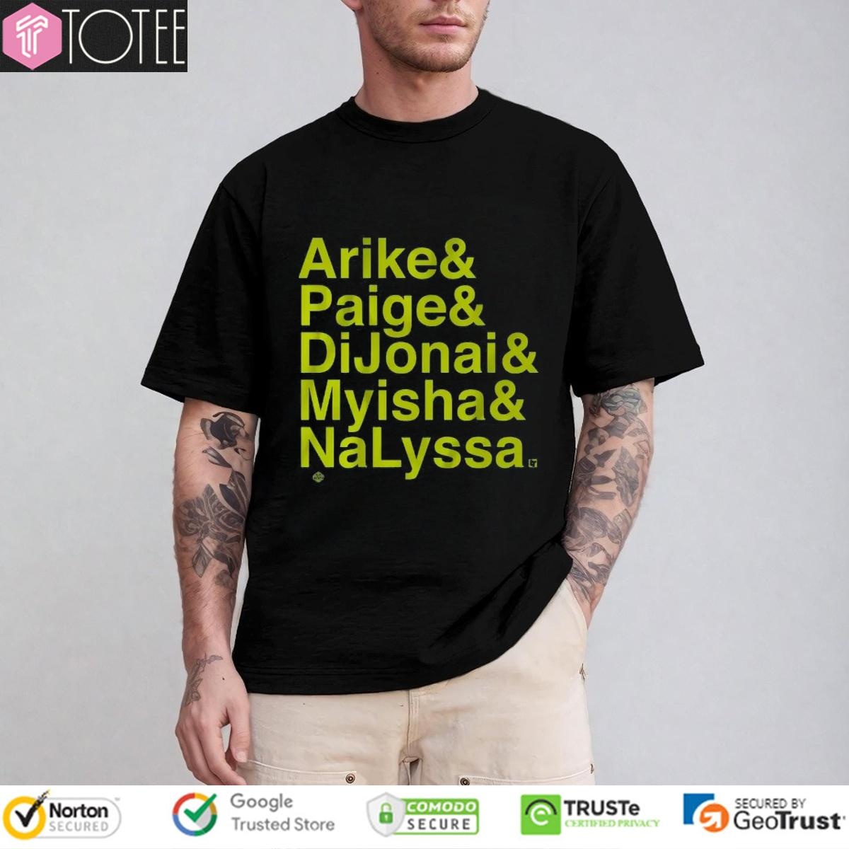 Dallas Wings Arike Paige Dijonai Myisha Nalyssa T-shirt 1