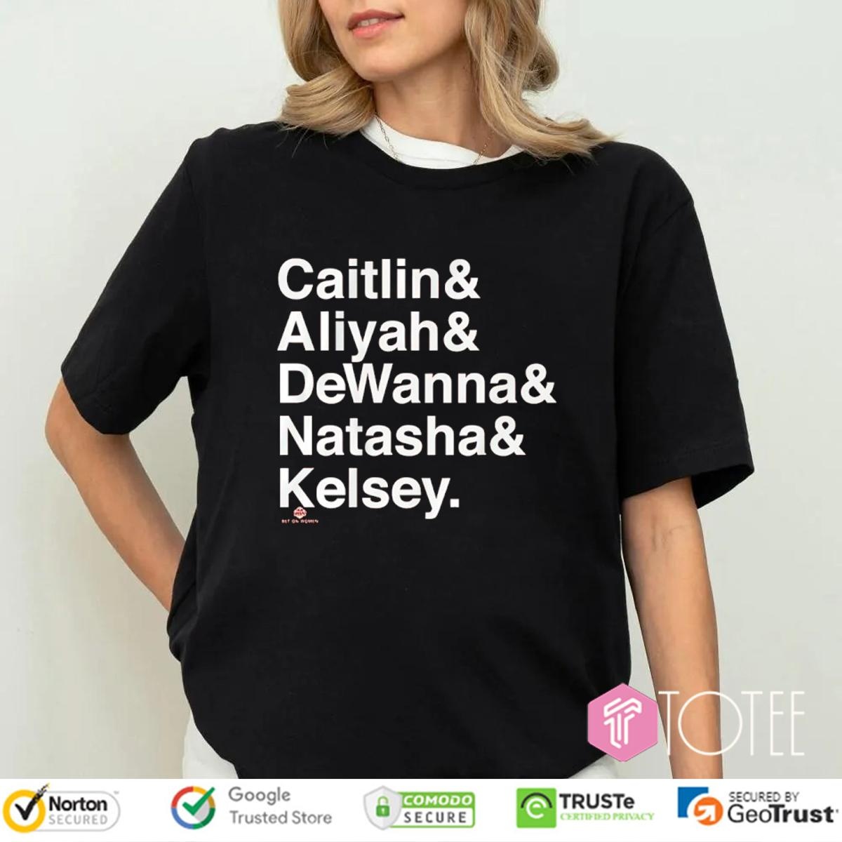 Indiana Fever Players Names Caitlin Aliyah Dewanna Natasha Kelsey T-shirt 4