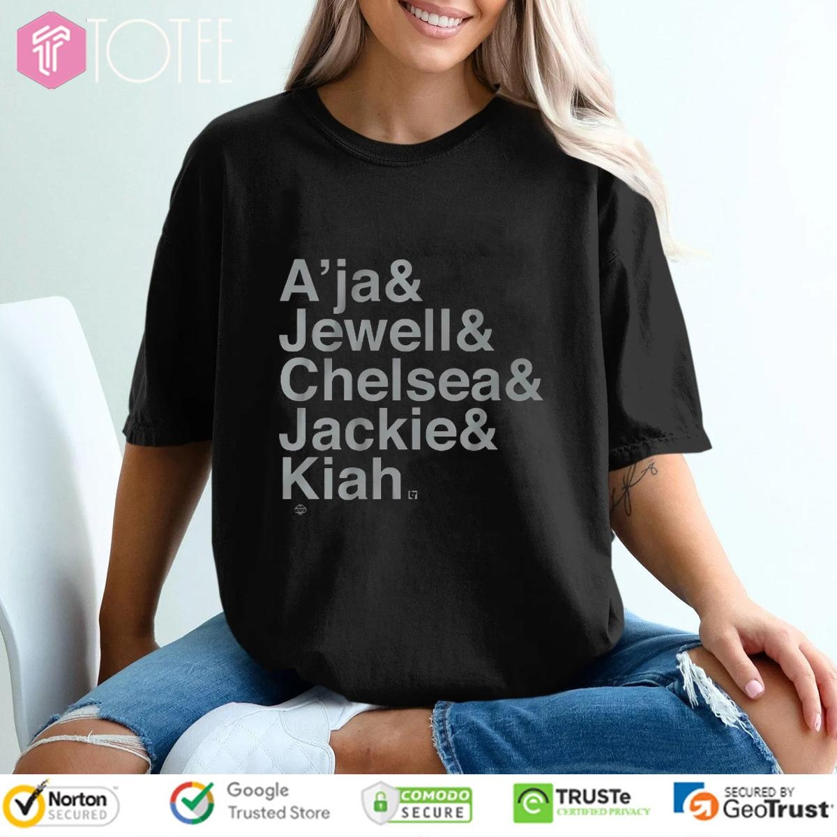 Las Vegas Aces Players Names Aja Jewell Chelsea Jackie Kiah T-shirt 4
