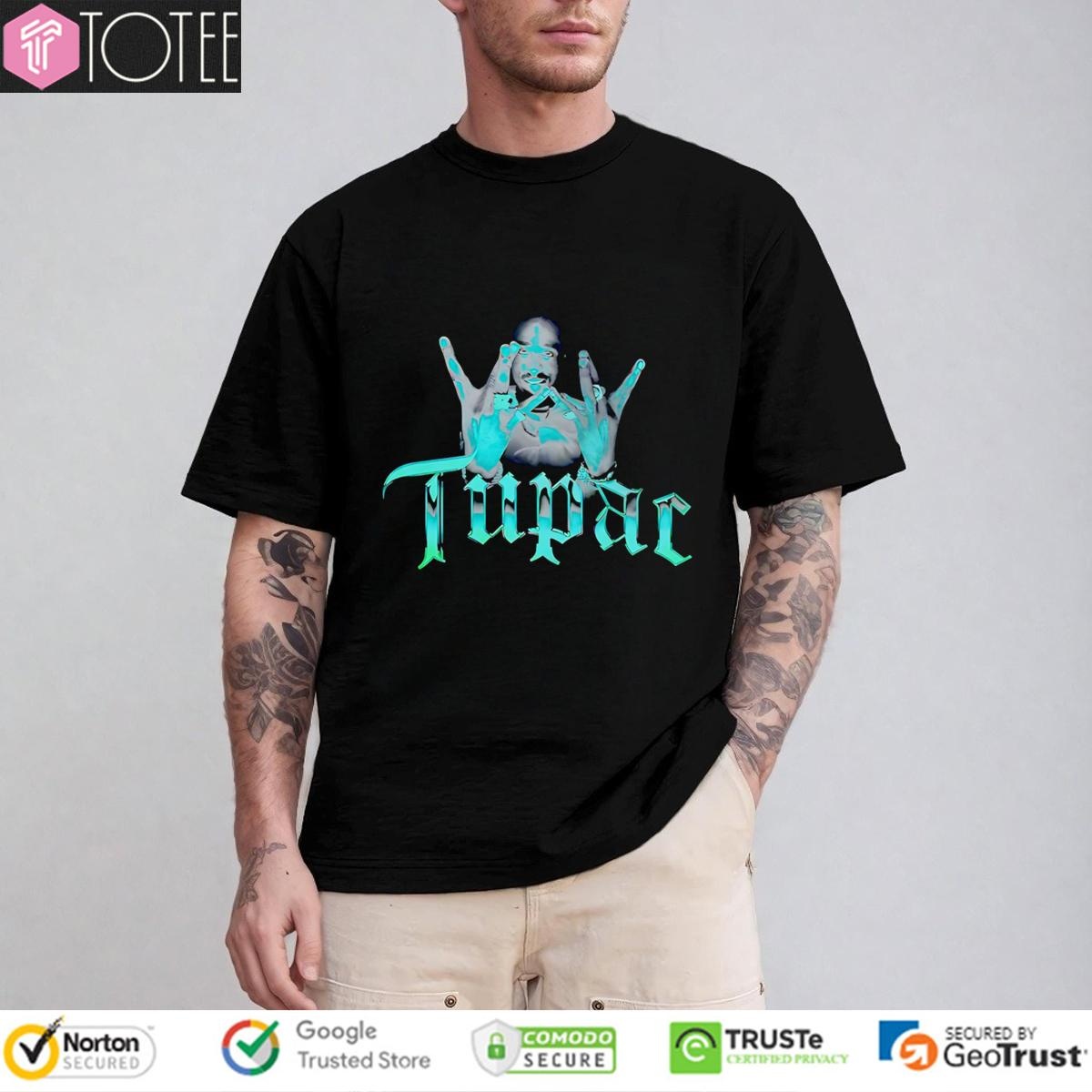 Shakur Tupac Westside West Coast Rap Hip Hop Hand Sign T-shirt