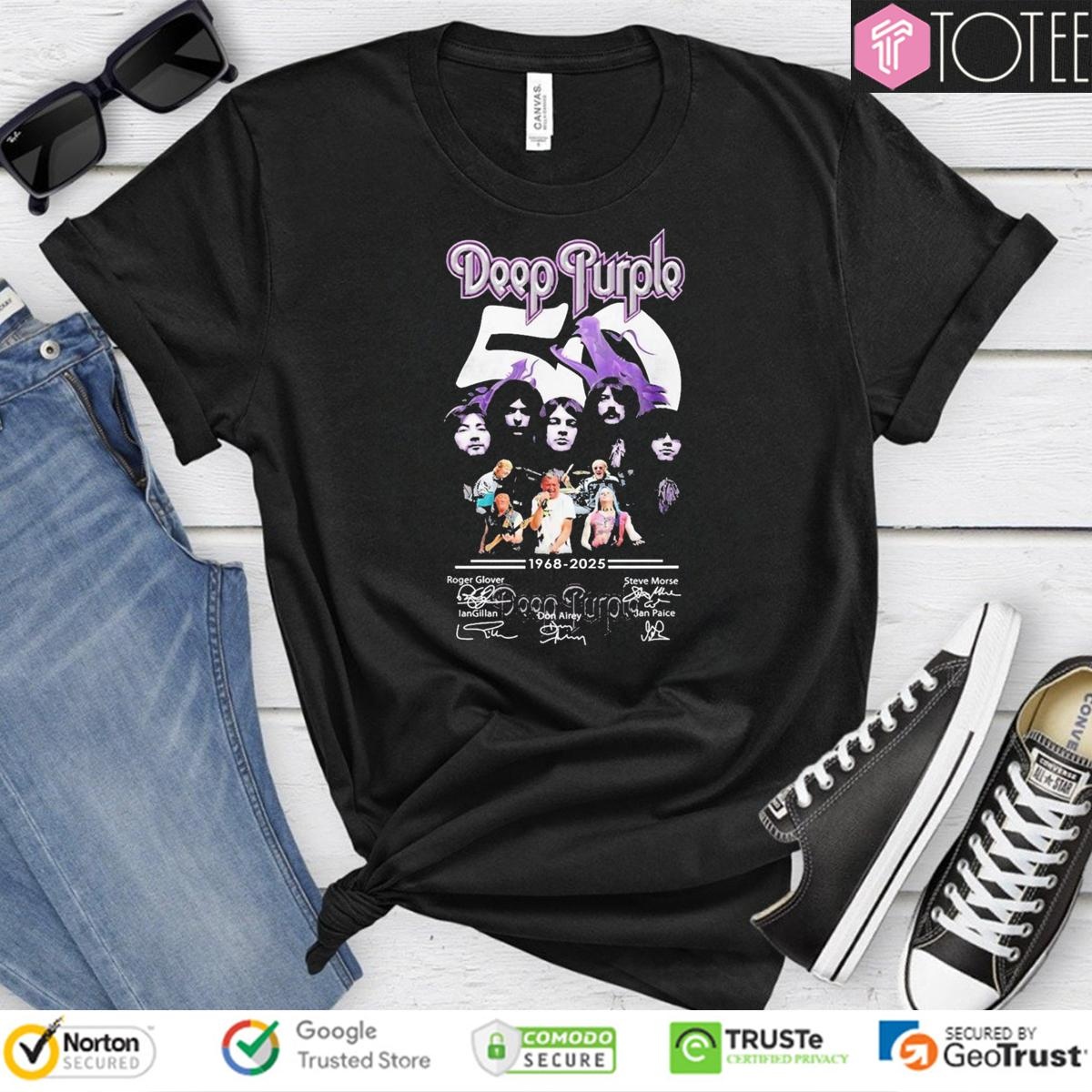 57 Years 1968-2025 Deep Purple Signatures T-shirt 1