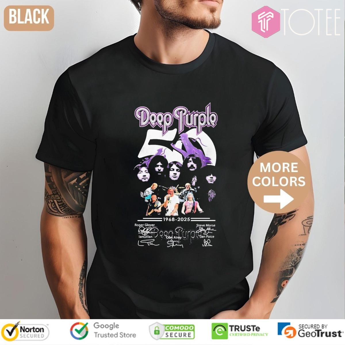 57 Years 1968-2025 Deep Purple Signatures T-shirt 4