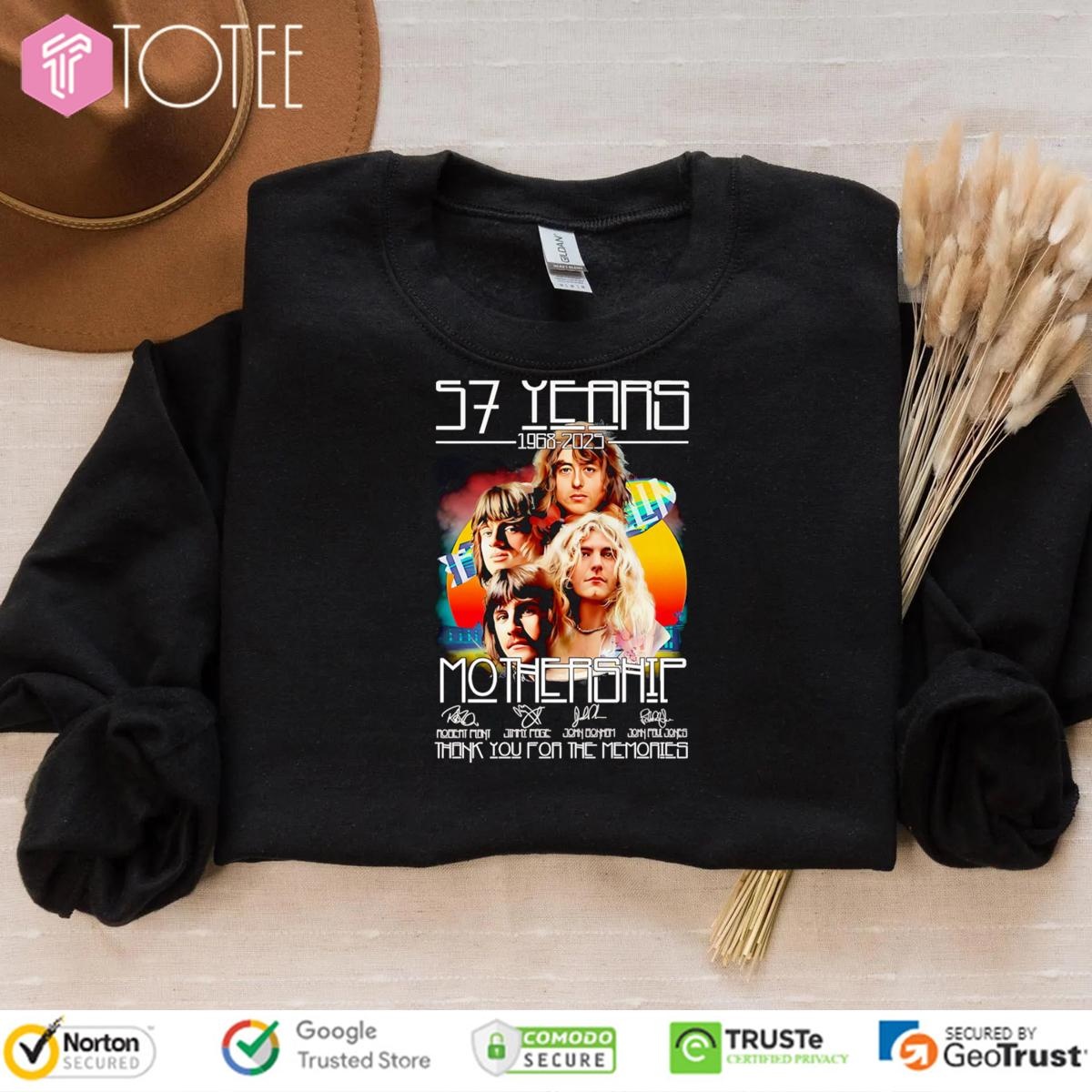 57 Years 1968-2025 Mothership Band Signatures T-shirt 3