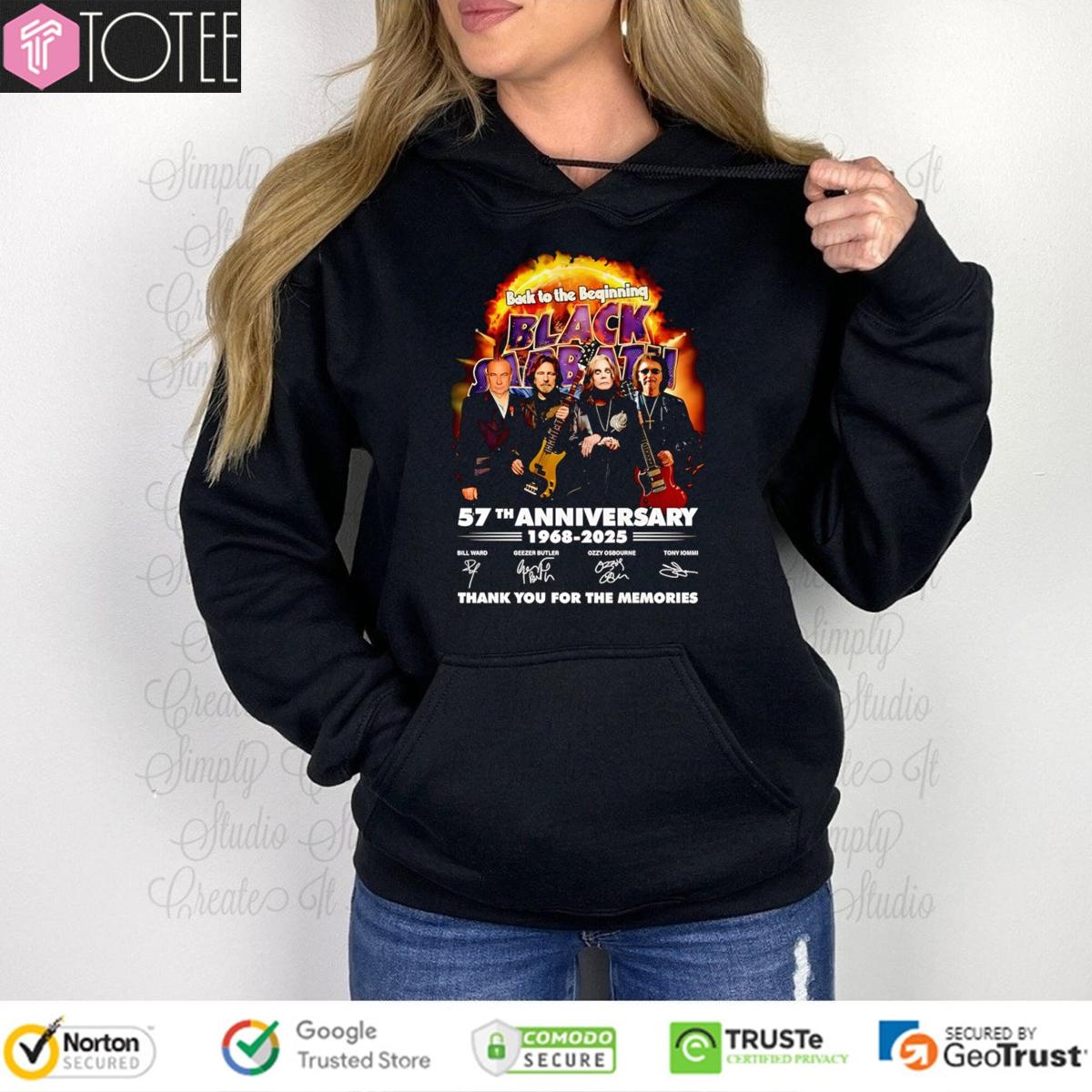 Back To The Beginning Black Sabbath 57Th Anniversary 1968-2025 Signatures T-shirt 2
