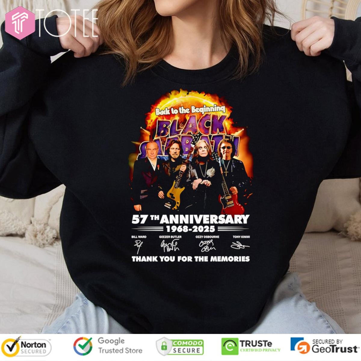 Back To The Beginning Black Sabbath 57Th Anniversary 1968-2025 Signatures T-shirt 3