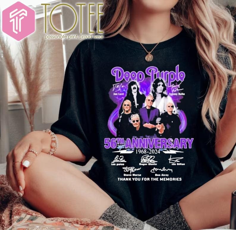 Deep Purple 56Th Anniversary 1968-2024 Signatures T-shirt 4