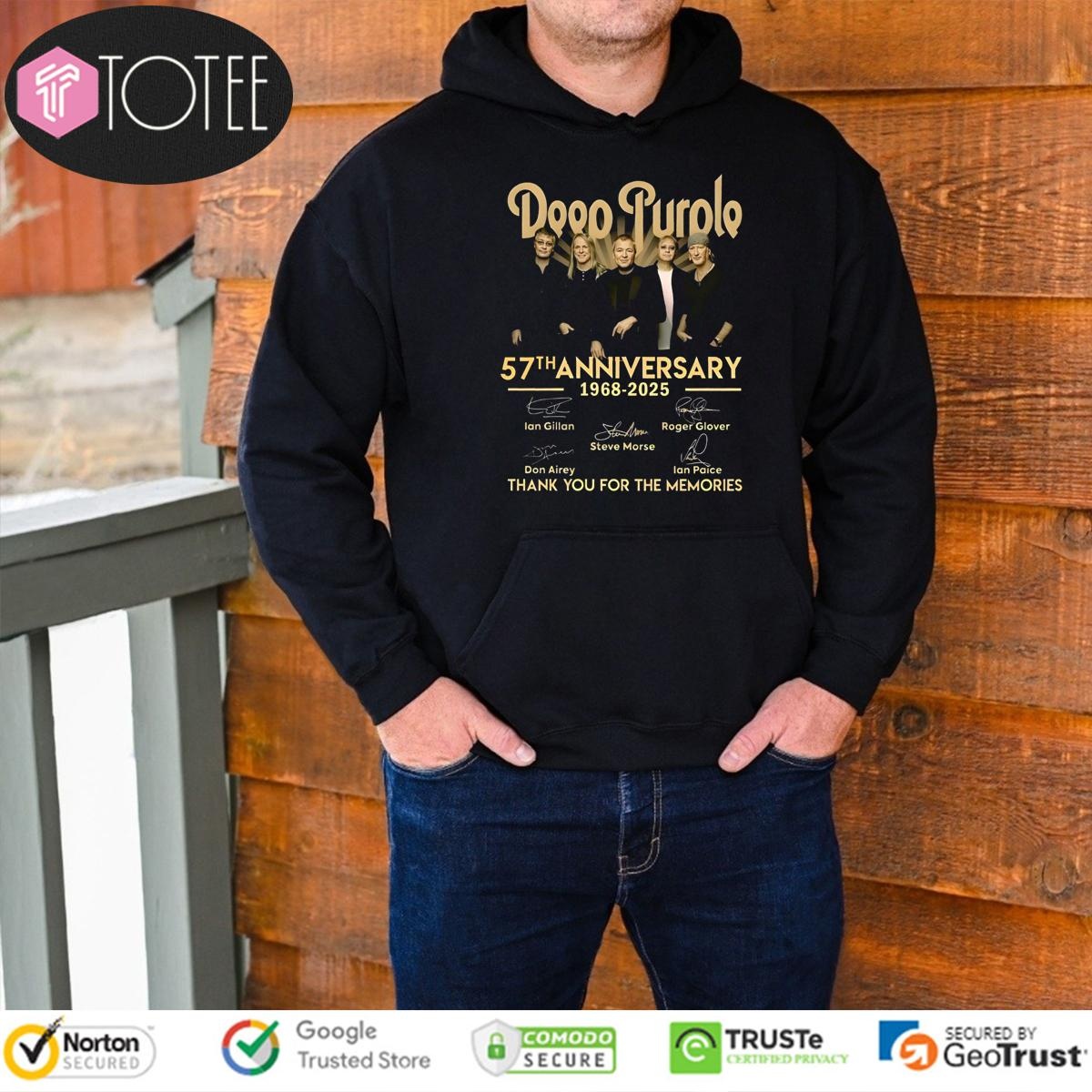 Deep Purple 57Th Anniversary 1968-2025 Signatures T-shirt 2