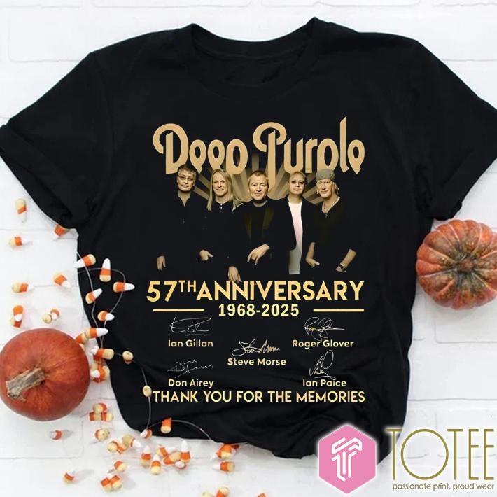 Deep Purple 57Th Anniversary 1968-2025 Signatures T-shirt 1