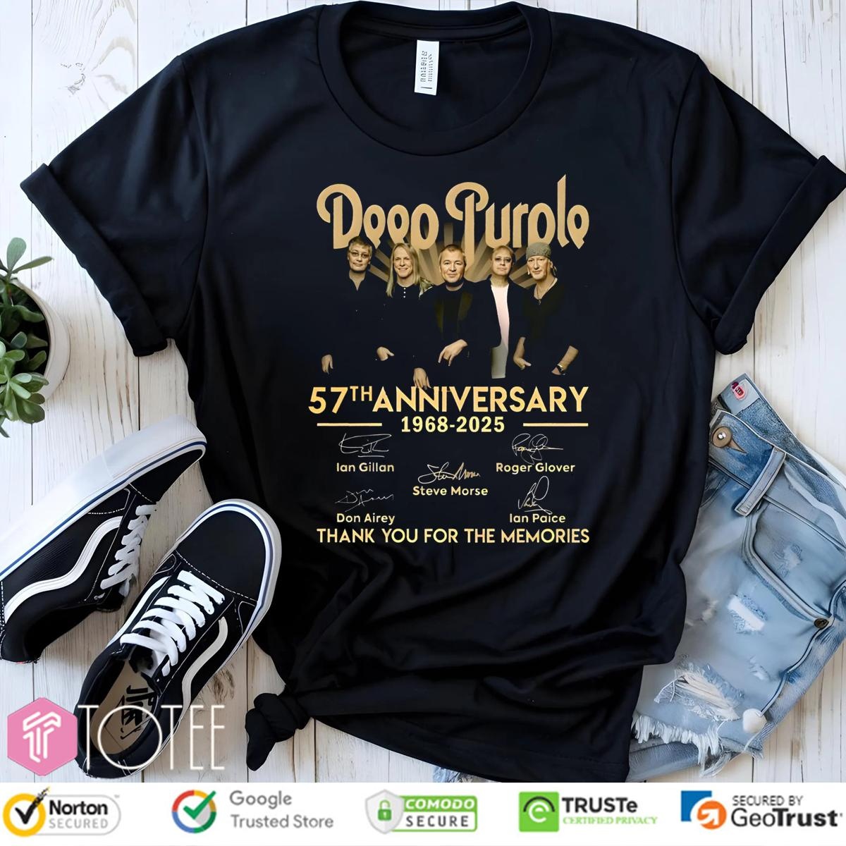 Deep Purple 57Th Anniversary 1968-2025 Signatures T-shirt 4