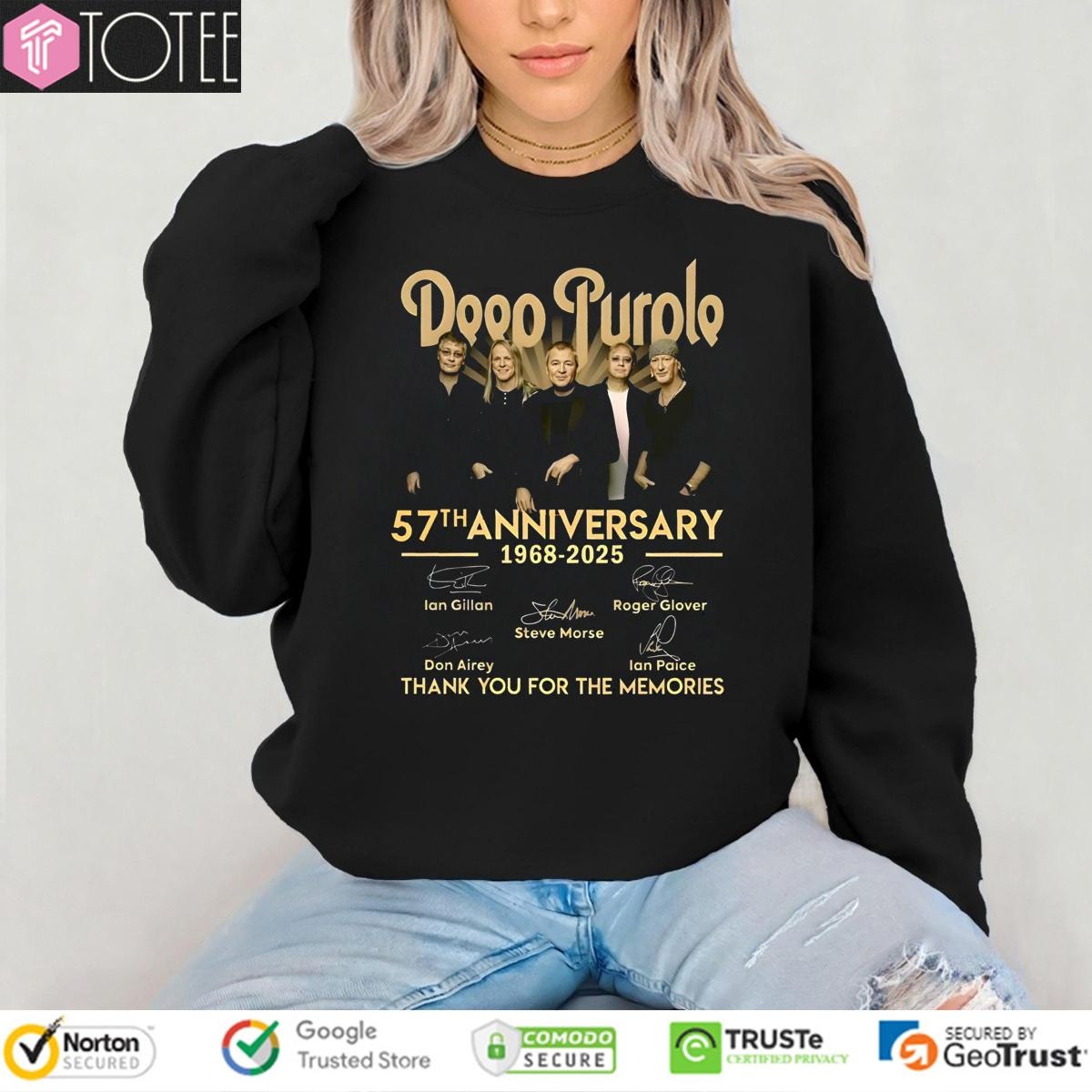 Deep Purple 57Th Anniversary 1968-2025 Signatures T-shirt 3