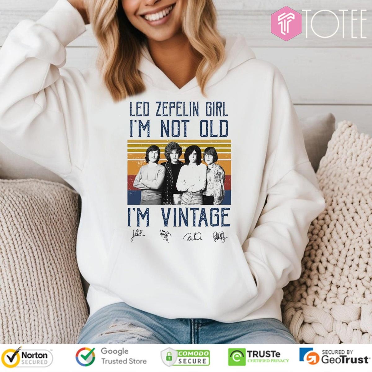 Led Zeppelin Girl Im Not Old Im Vintage Signatures T-shirt 2