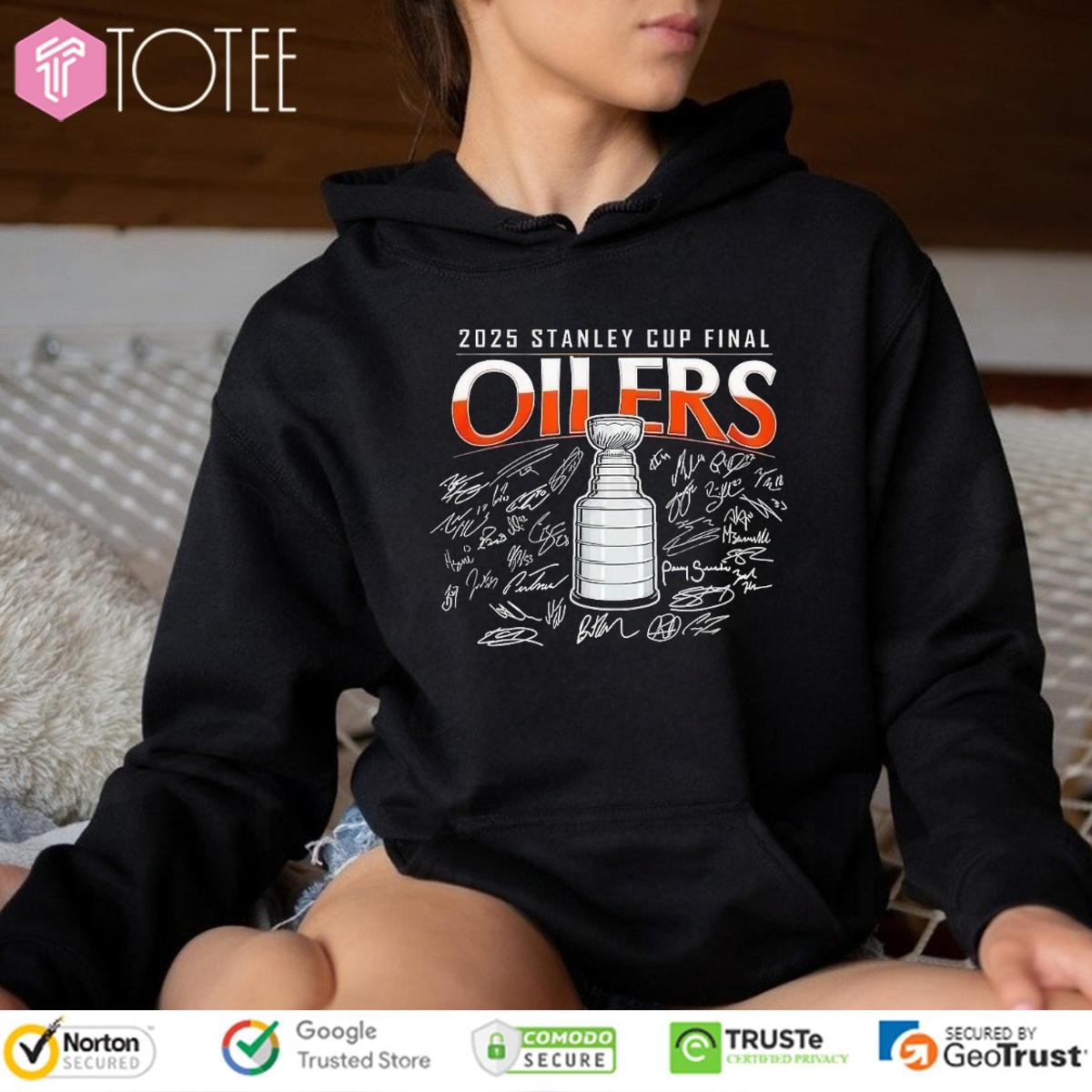 Stanley Cup Final 2025 Champions Edmonton Oilers Signatures T-shirt 2