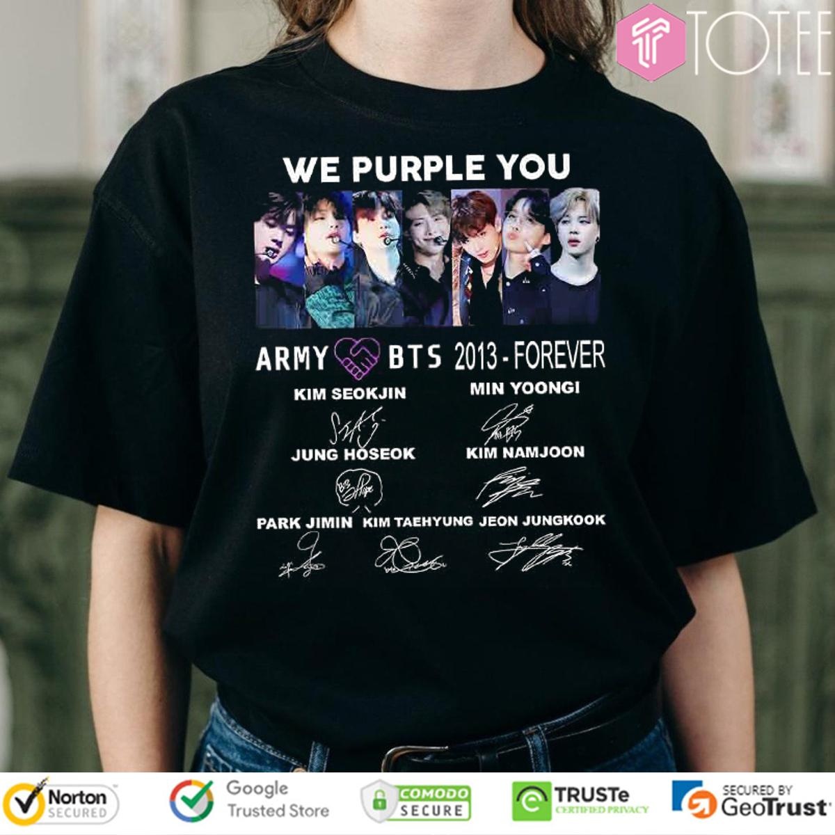 Army Love Bts We Purple You 2013 Forever Signatures T-shirt 1