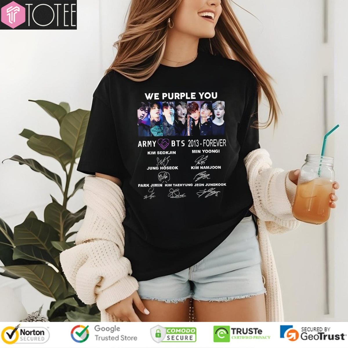 Army Love Bts We Purple You 2013 Forever Signatures T-shirt 4