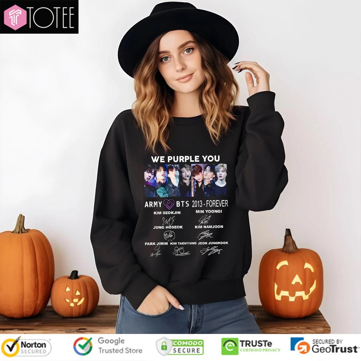 Army Love Bts We Purple You 2013 Forever Signatures T-shirt 3