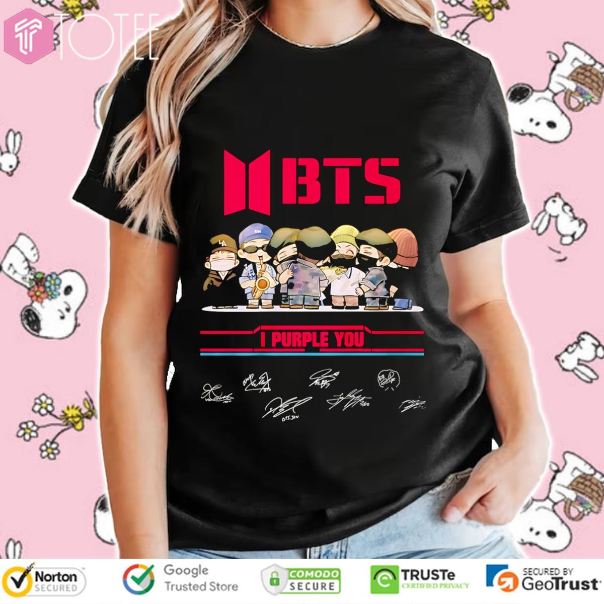 Bts Chibi I Purple You Signatures T-shirt 4