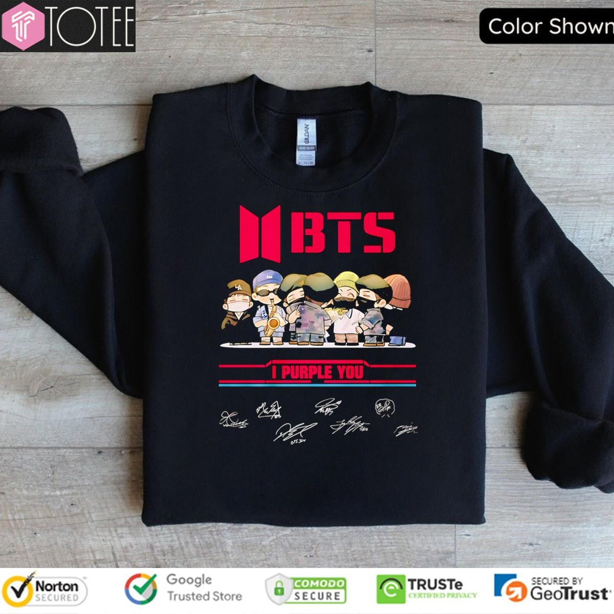 Bts Chibi I Purple You Signatures T-shirt 3