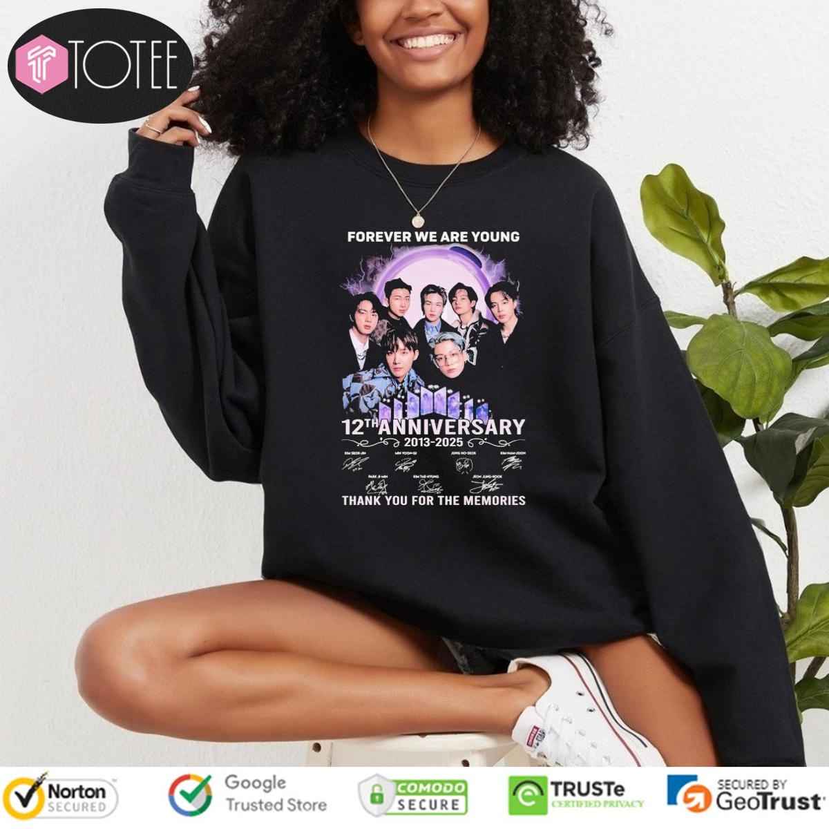 Bts Forever We Are Young 12Th Anniversary 2013-2025 Signatures T-shirt 3