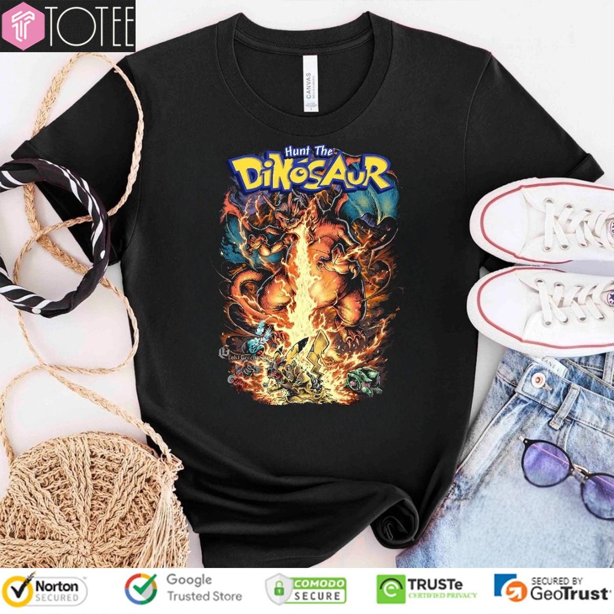 Hunt The Dinosaur Pokemon Charizard T-shirt 4
