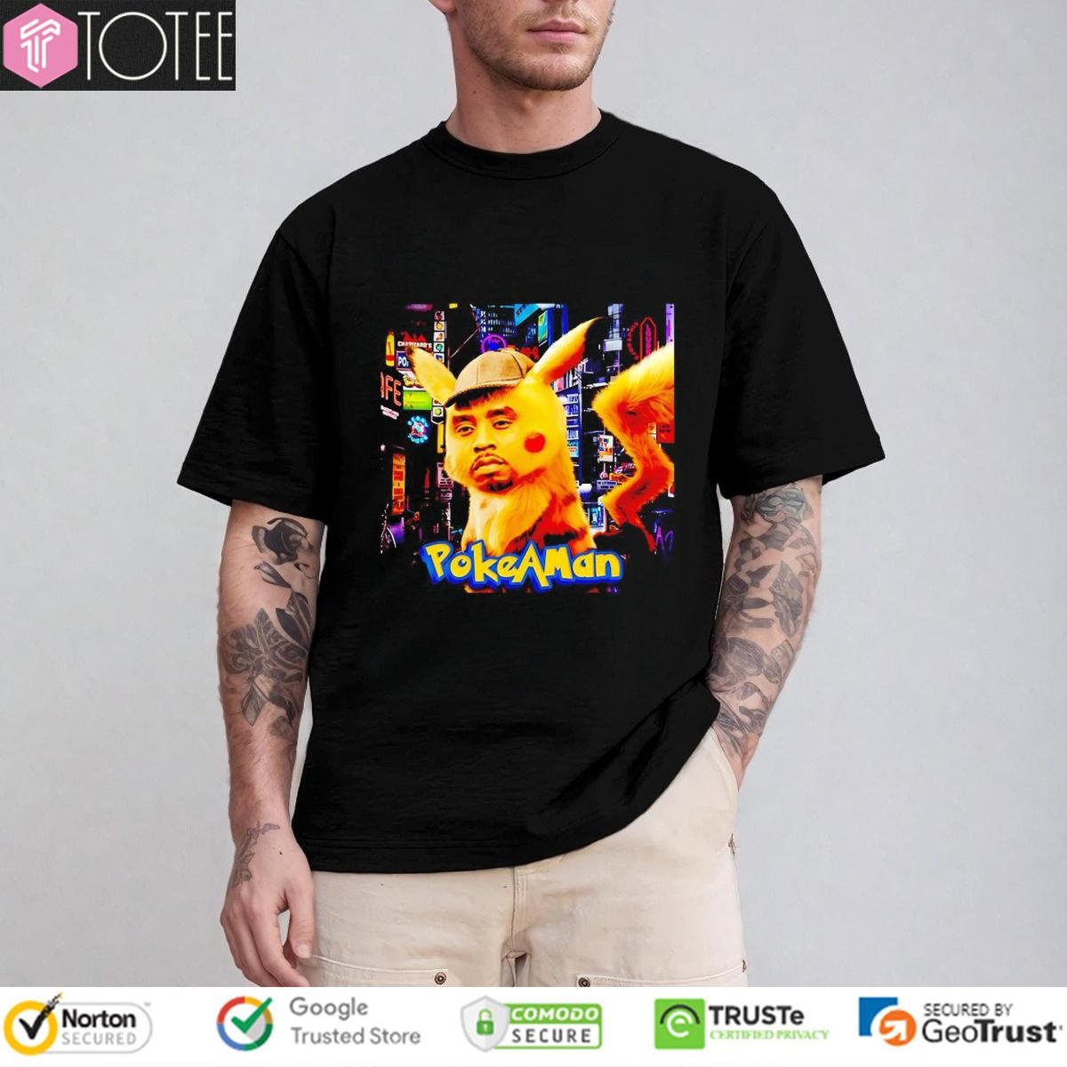 Pokeaman Parody Sean Combs Pikachu Pokemon T-shirt 1