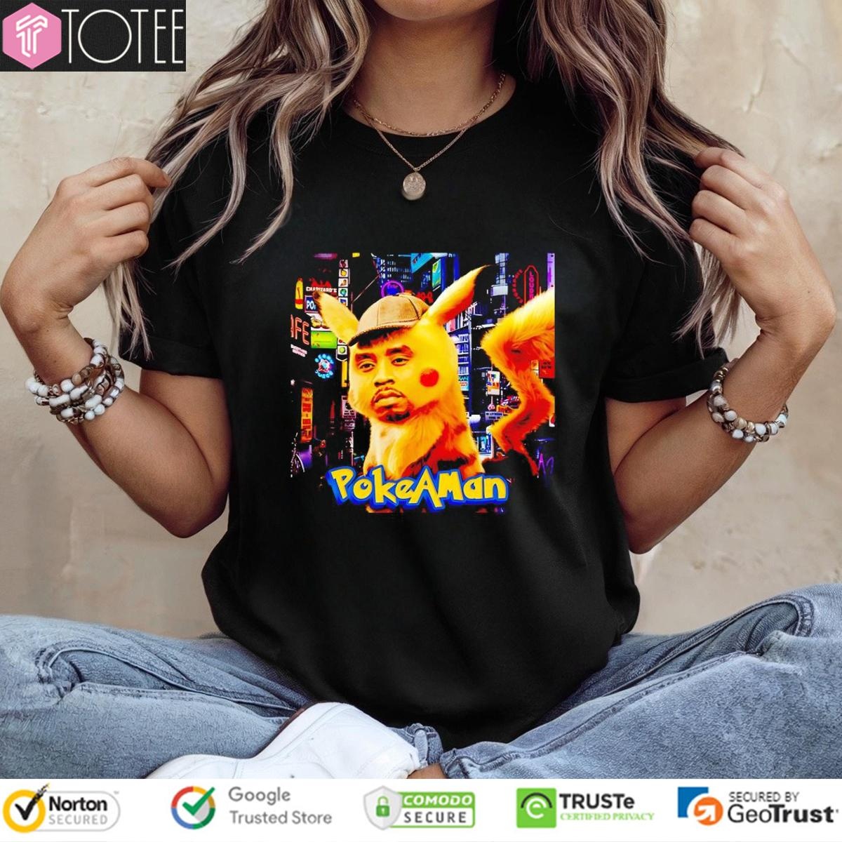 Pokeaman Parody Sean Combs Pikachu Pokemon T-shirt 4