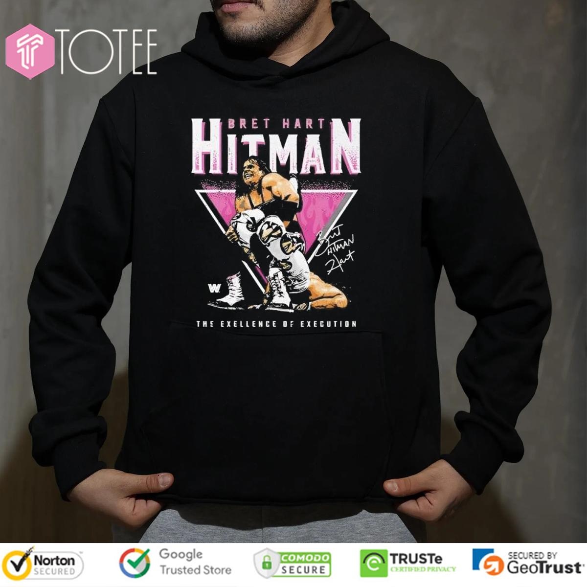 Bret Hart Hitman The Excellence Of Execution Retro Signature T-shirt 2