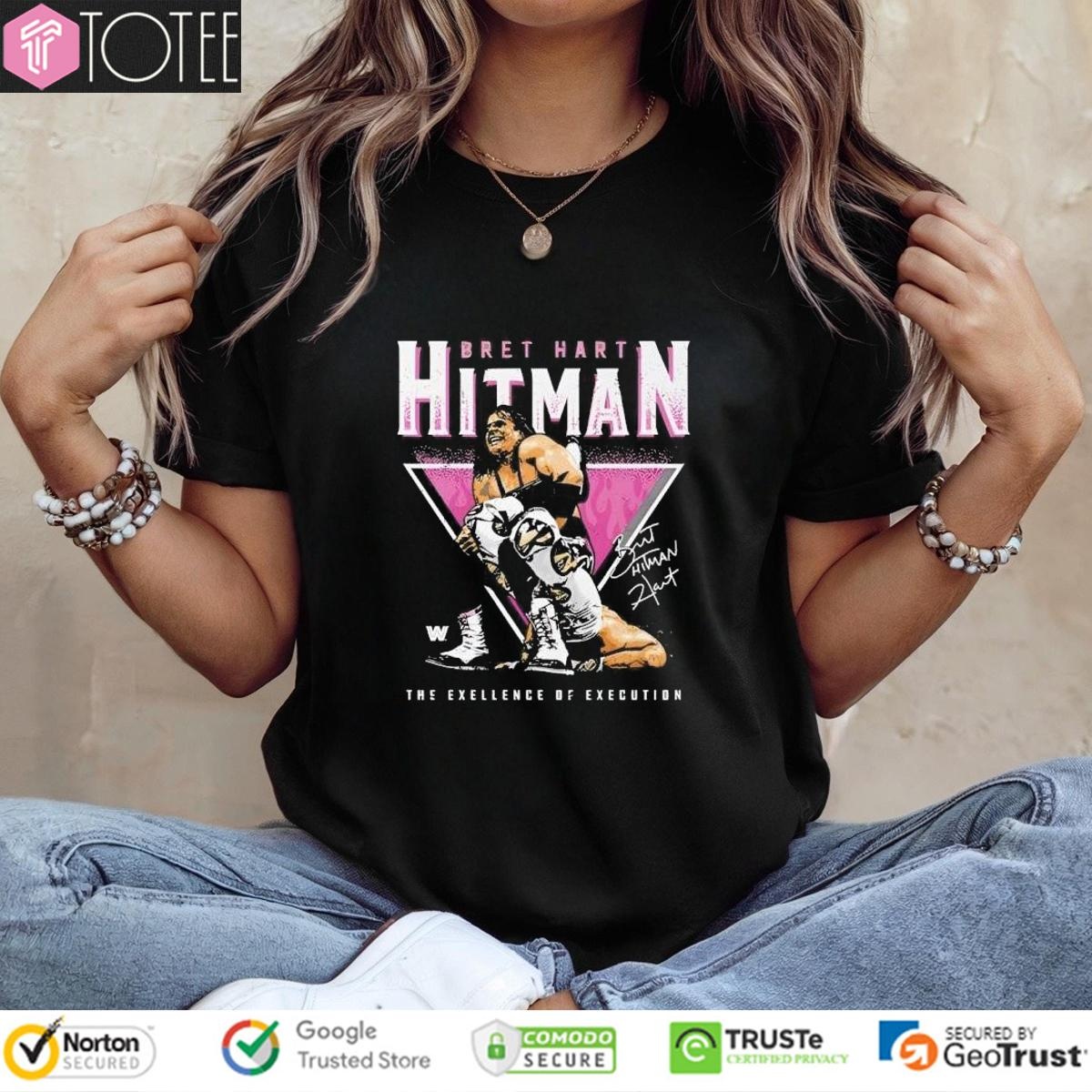 Bret Hart Hitman The Excellence Of Execution Retro Signature T-shirt 4