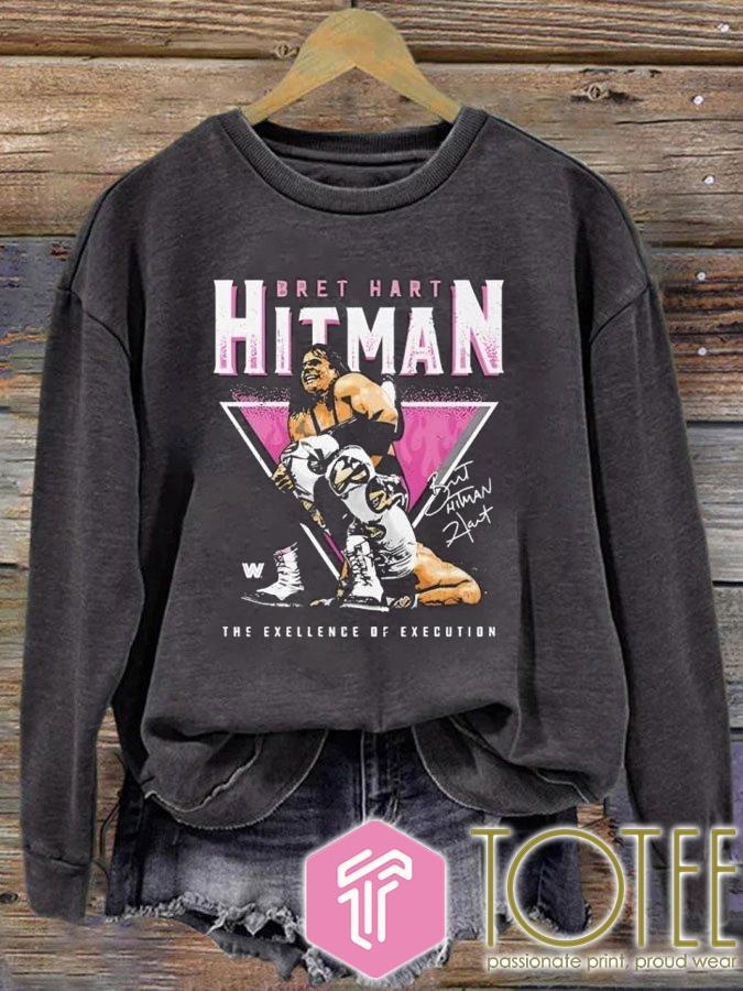 Bret Hart Hitman The Excellence Of Execution Retro Signature T-shirt 3