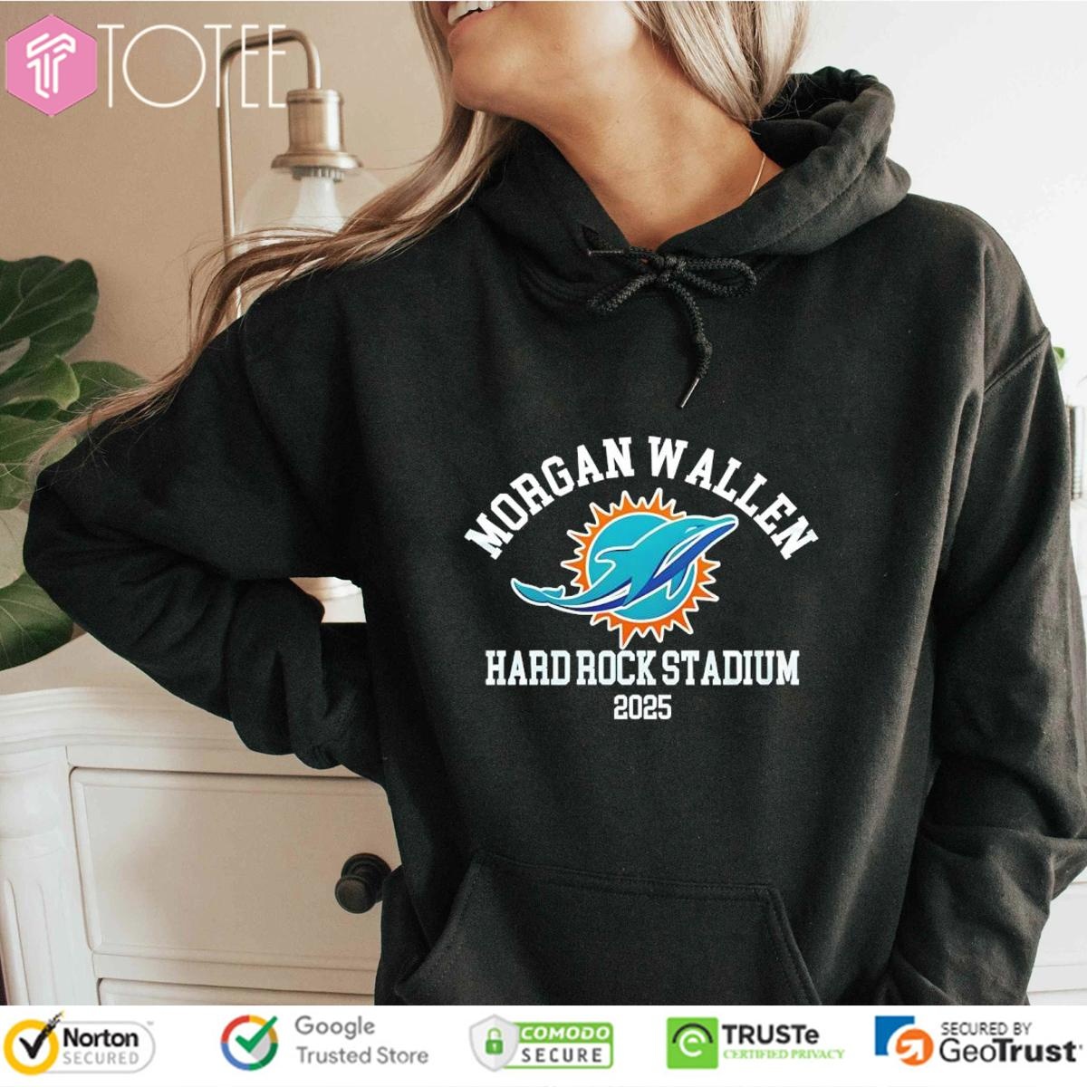 Morgan Wallen Hard Rock Stadium 2025 Miami Dolphins Logo T-shirt 2